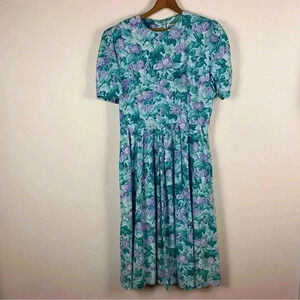Jessica Howard Vintage Floral 1980s Modest Dress Cottage Core Easter Sz. 14